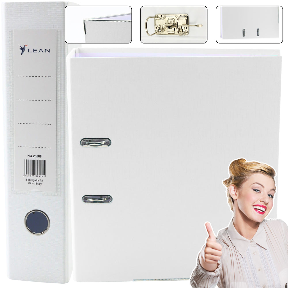 A4 Spak Arch File, 75mm, Vit