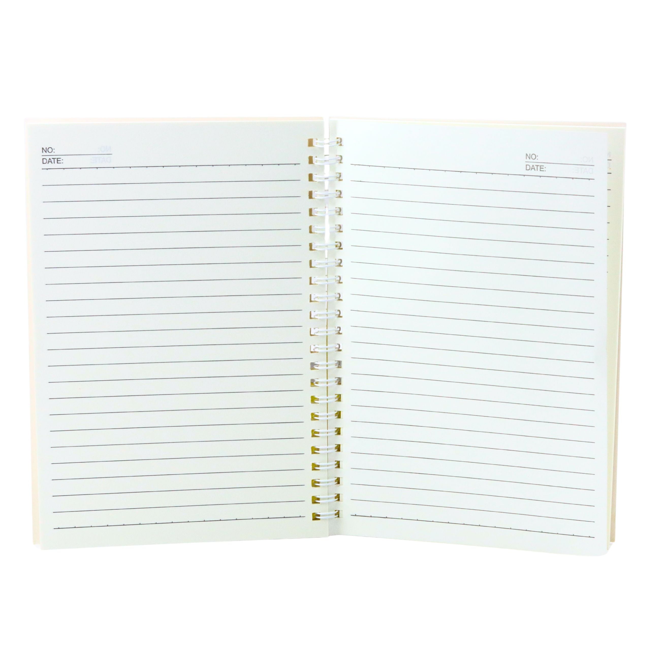 A5 fodrad anteckningsbok, Cat Unicorn, Rosa mönster, 60 sidor