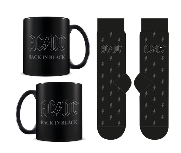 AC/DC mugg och strumpor Set för fans, perfekt presentpaket