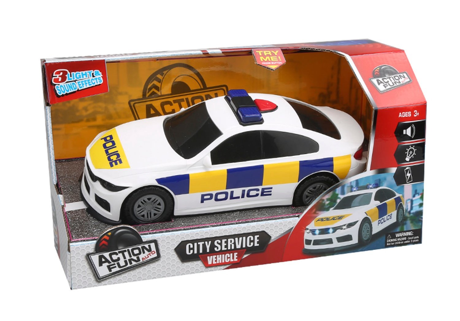 Action Fun Polisbil Med Friktionsmotor