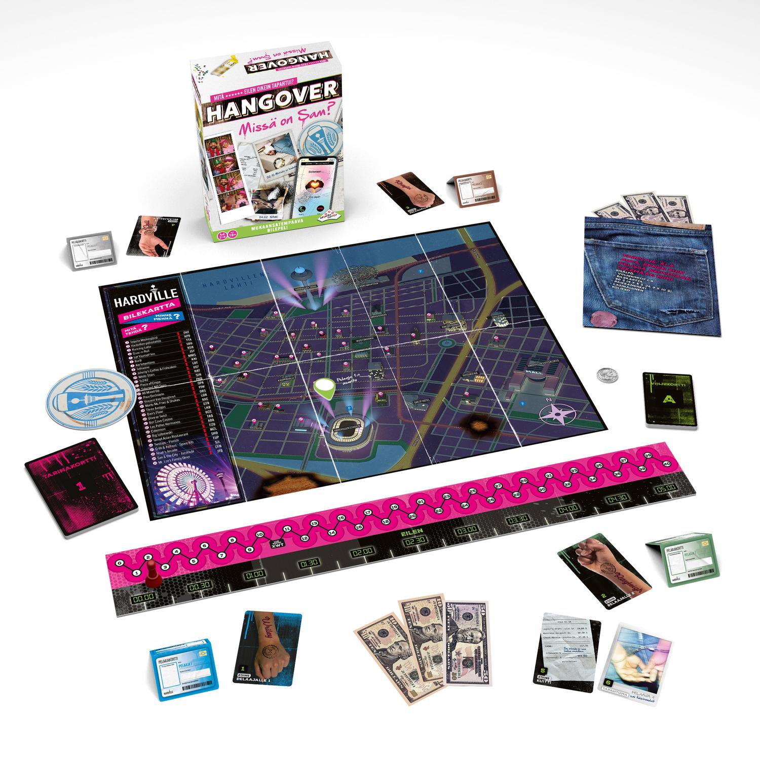 Baksmälla-partyspel, berättelsedrivet, 1–4 spelare, 90 min