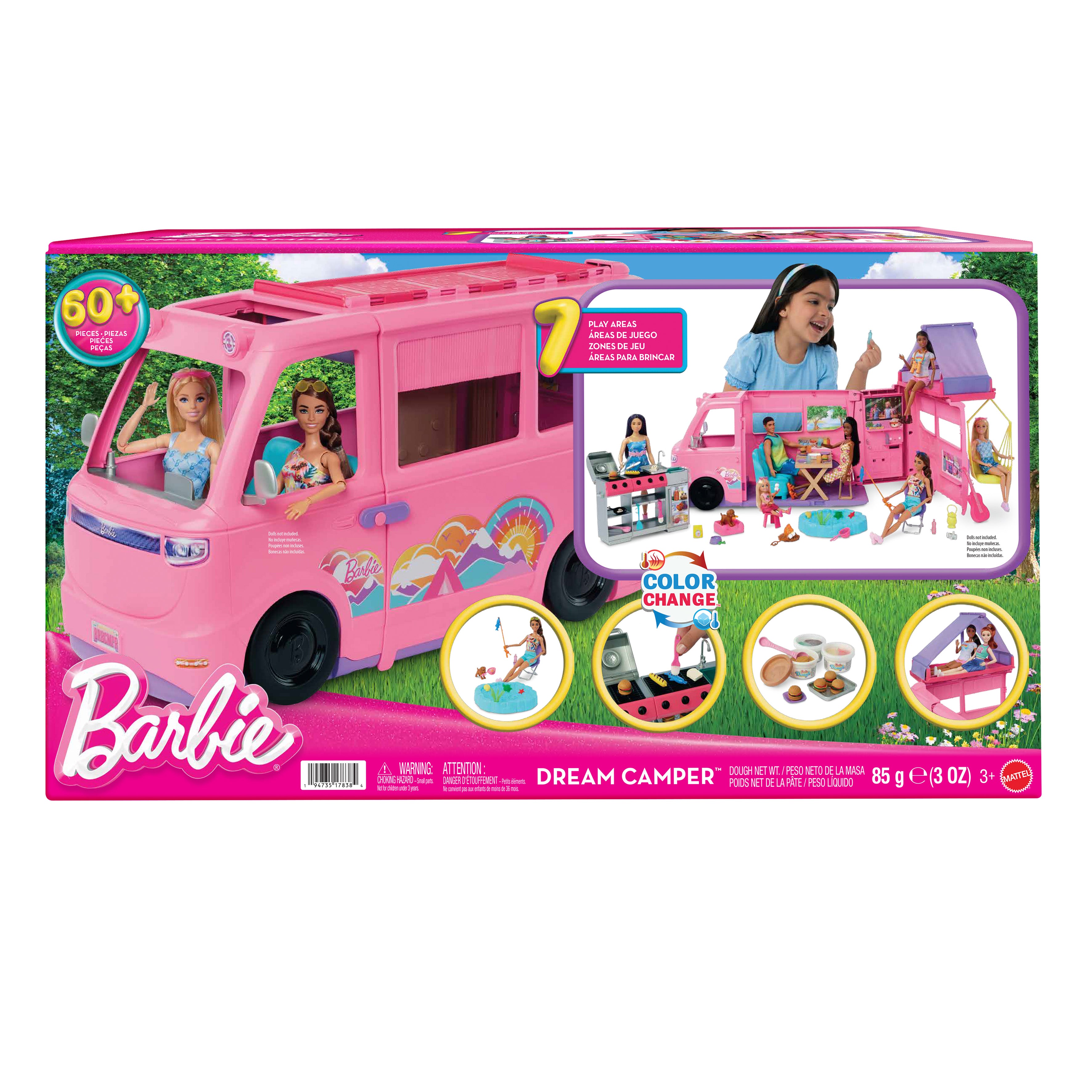 Barbie Drömhusbil med 7 lekplatser och över 60 tillbehör