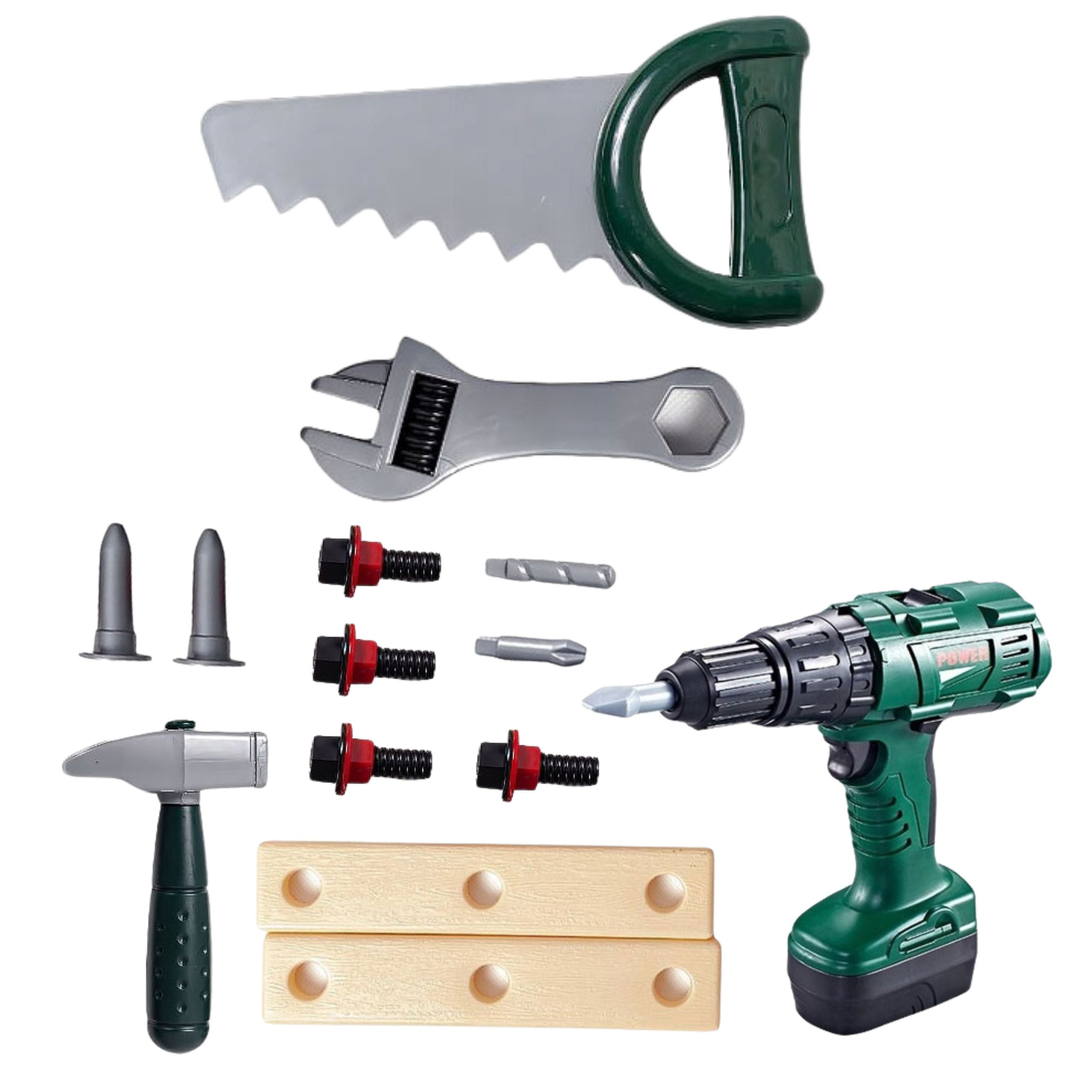 Batteriborrverktygssats med låda, 14 delar