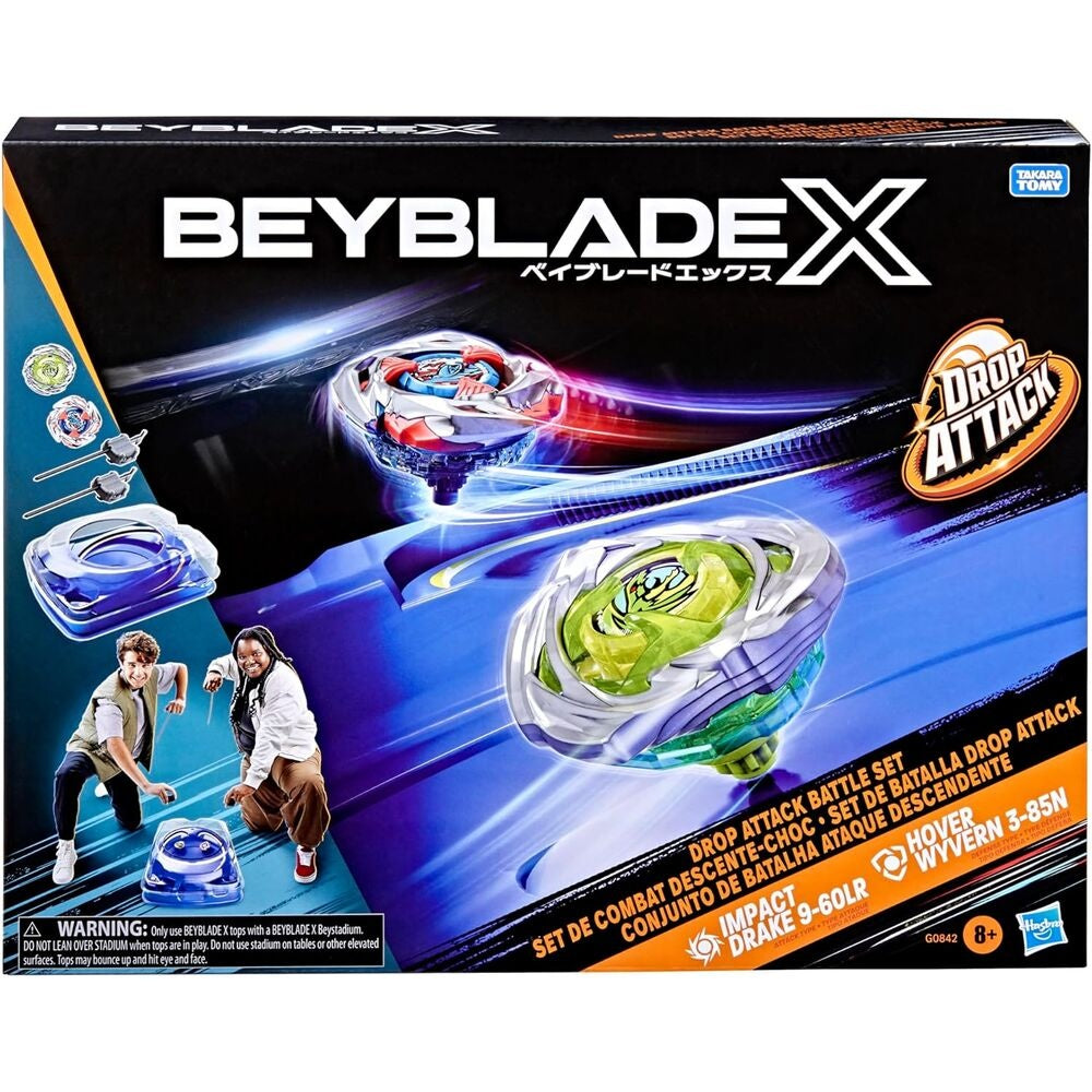 Beyblade X Drop Attack Battle Set med 2 launchers och 4 skivor