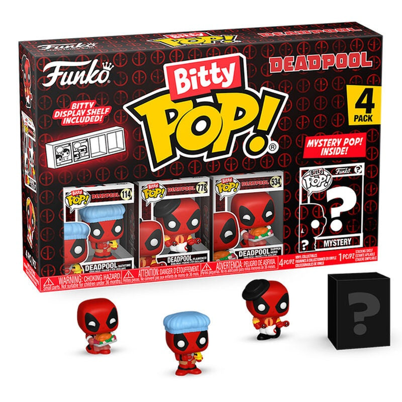 Blister 4-pack Bitty POP Marvel Deadpool badleksaker