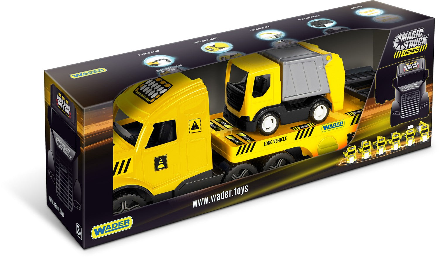 Bärgningsbil med sopbil och säkerhetsbarriärer, 78 cm