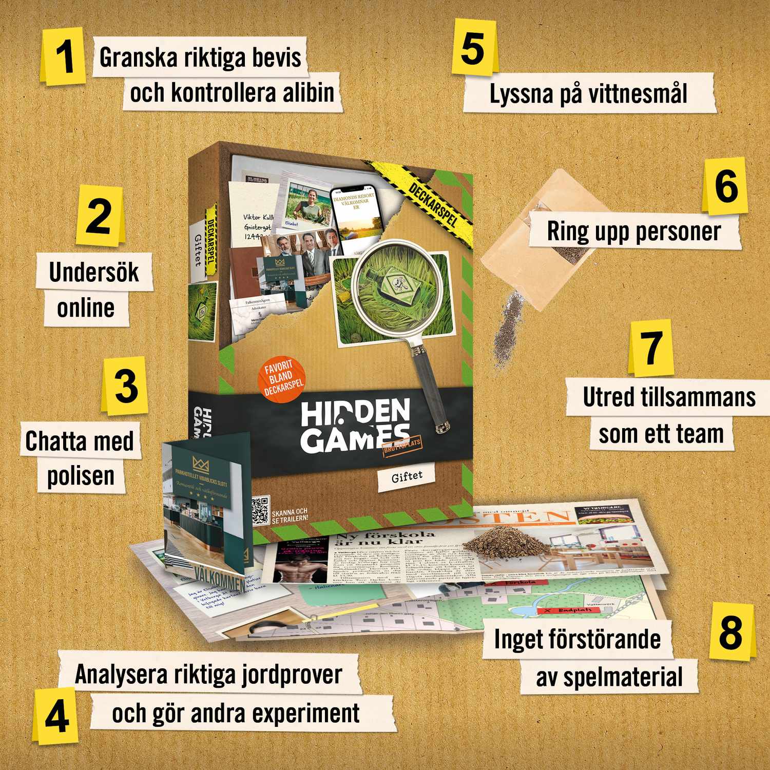 Brottsplats Brädspel - Mysterie Pusseläventyr