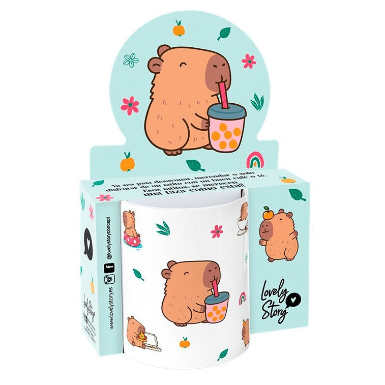 Bubble Tea Mug 330ml, Capybara Design, perfekt för drinkar