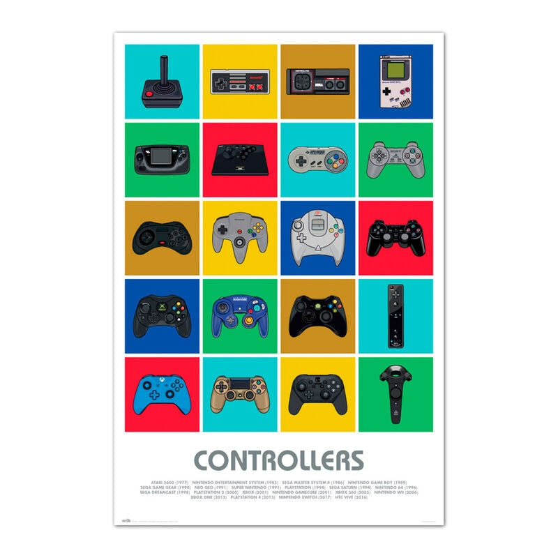 Controllers spelaffisch, 24x36 tum, högkvalitativt tryck
