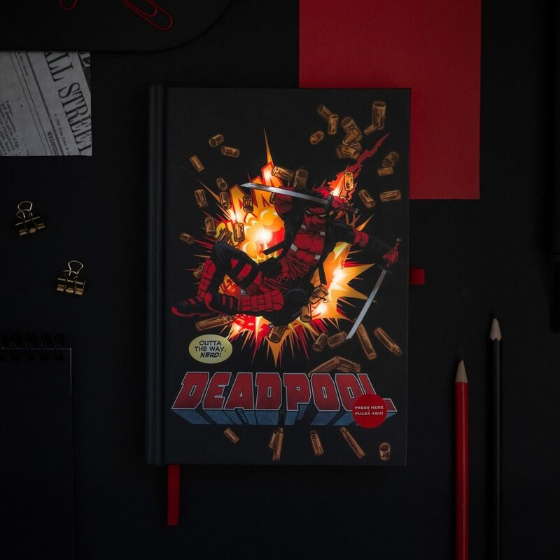 Deadpool A5 Premium LED-anteckningsbok med belysningsskydd