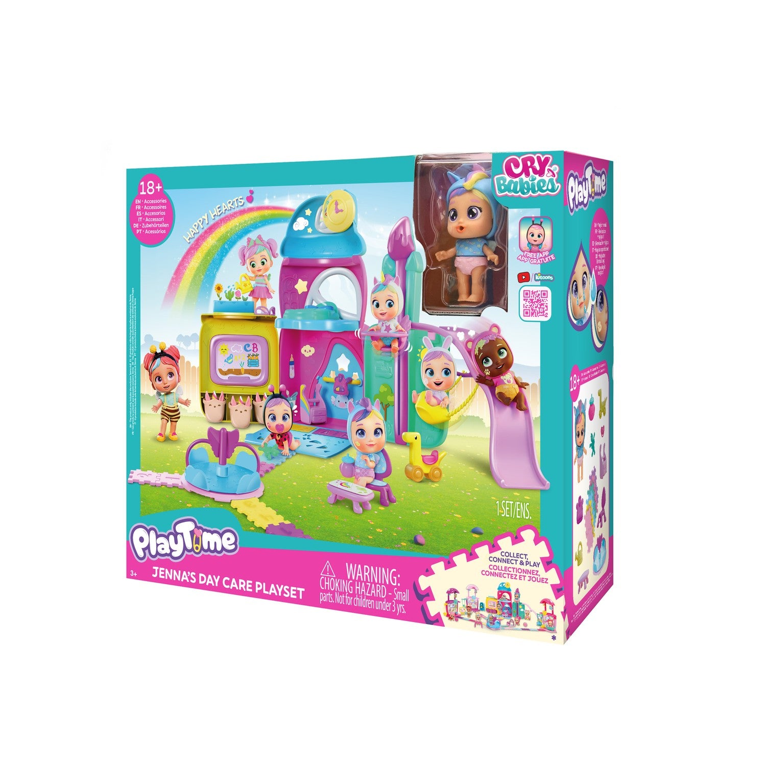 Dockdagislekset med rutschkana och tillbehör