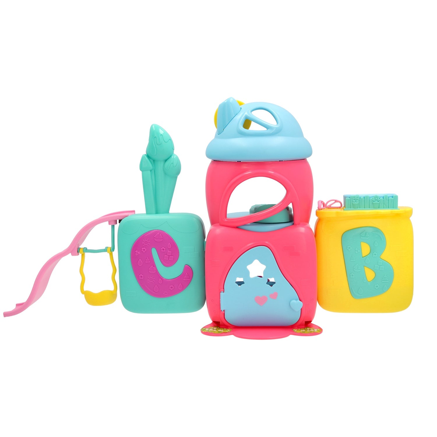 Dockdagislekset med rutschkana och tillbehör