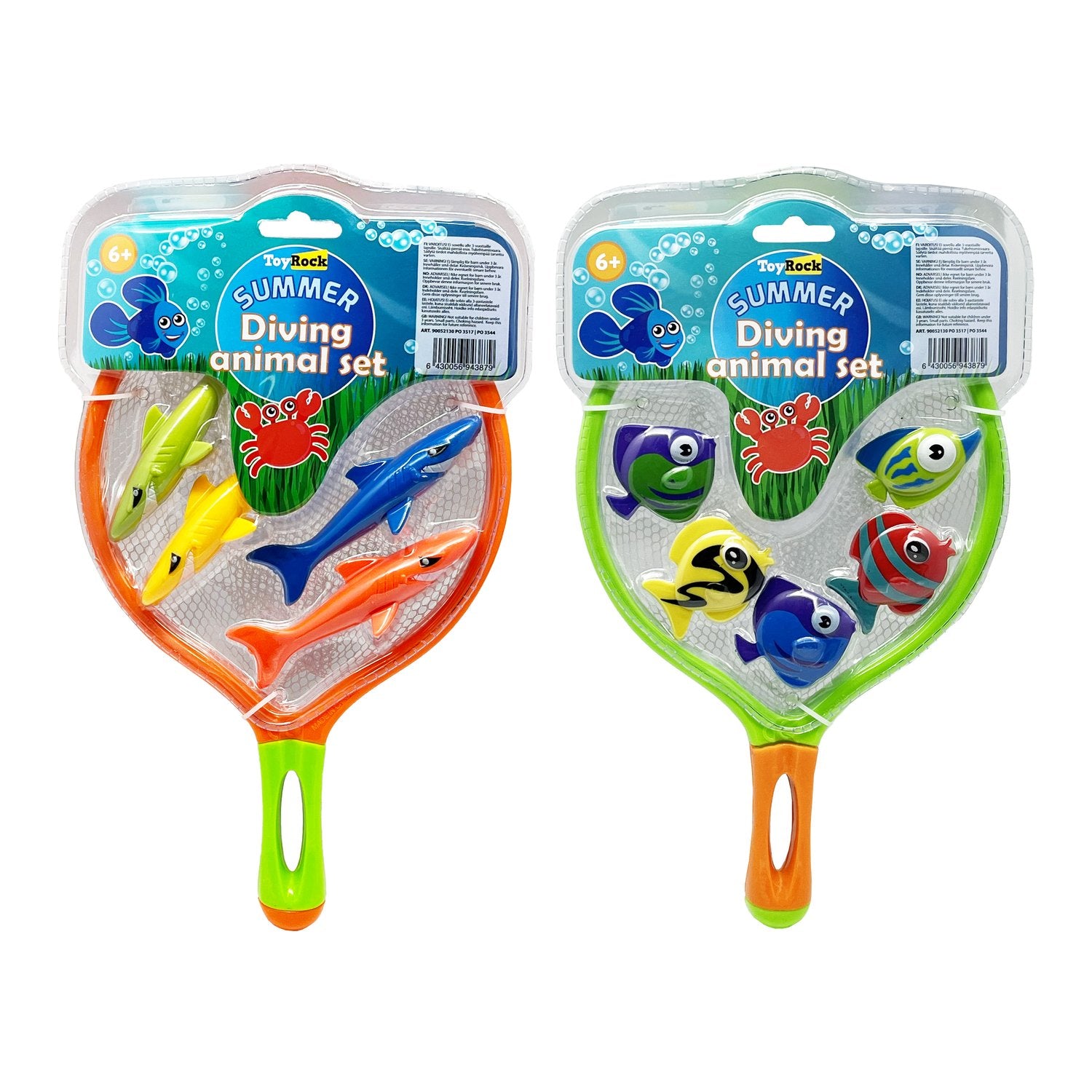 Dykfiskleksak med nät för poolkul