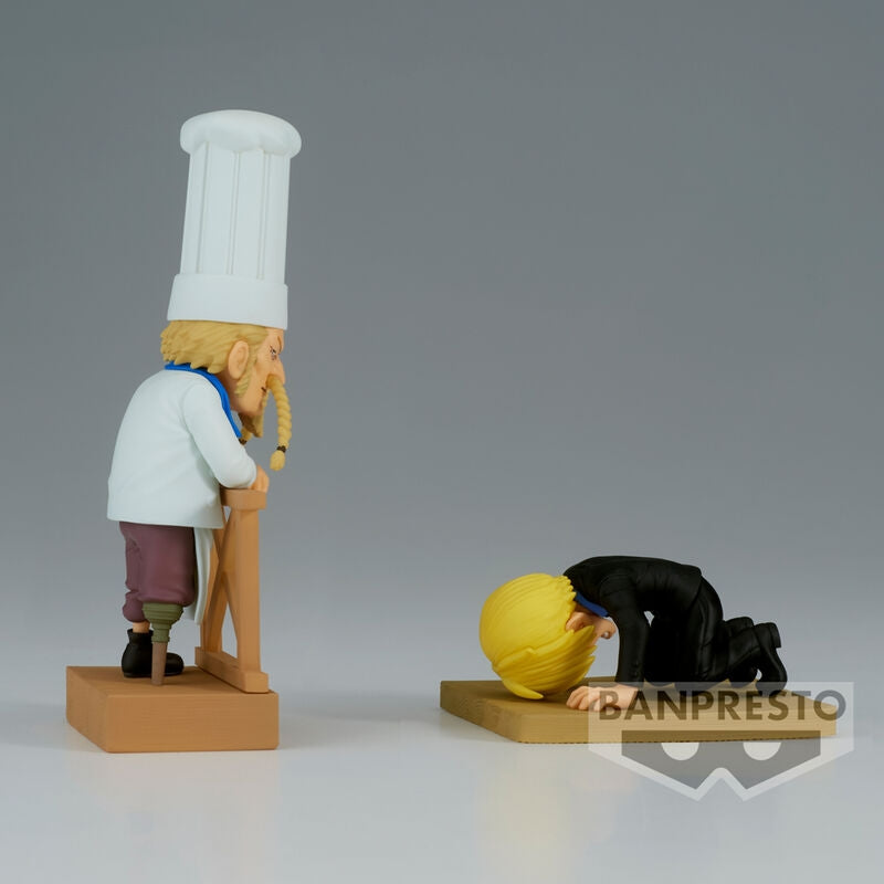 Ett stycke WCF Sanji & Zeff samlarfigurer, 8 cm set