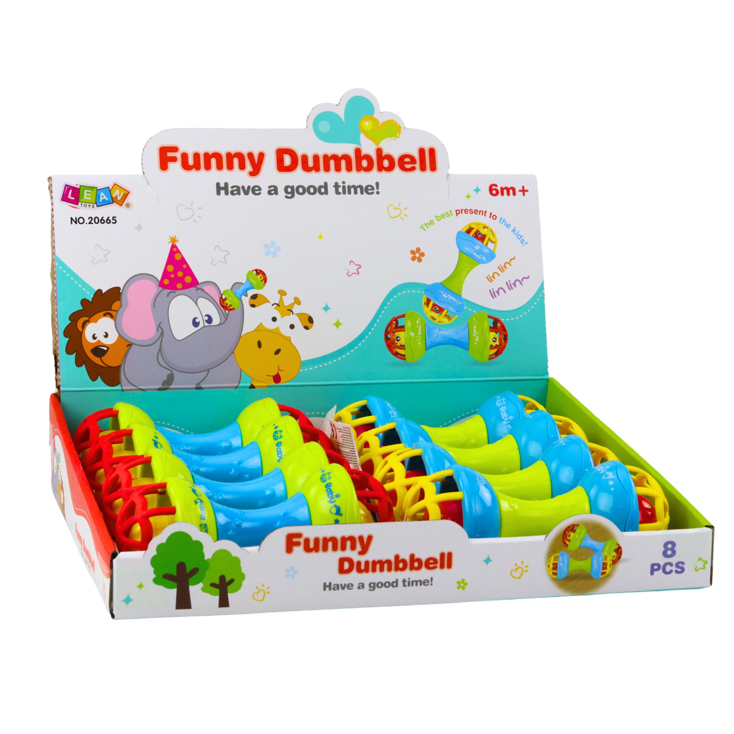 Färgglad Baby Rattle Teether Hantelform