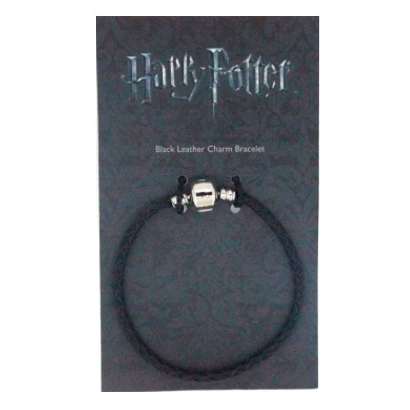 Harry Potter armband i svart läder med justerbar storlek