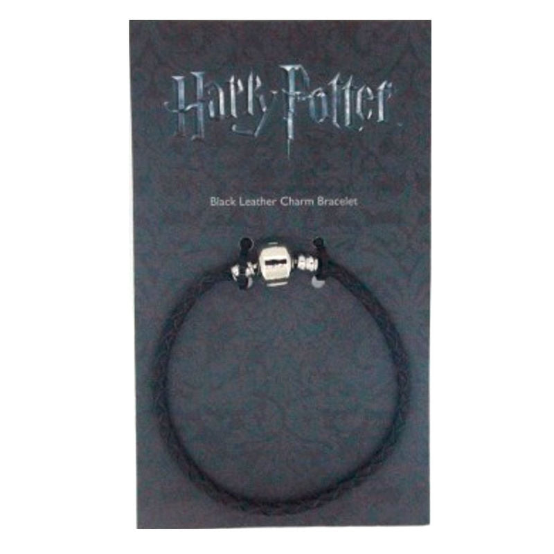 Harry Potter armband i svart läder med justerbar storlek
