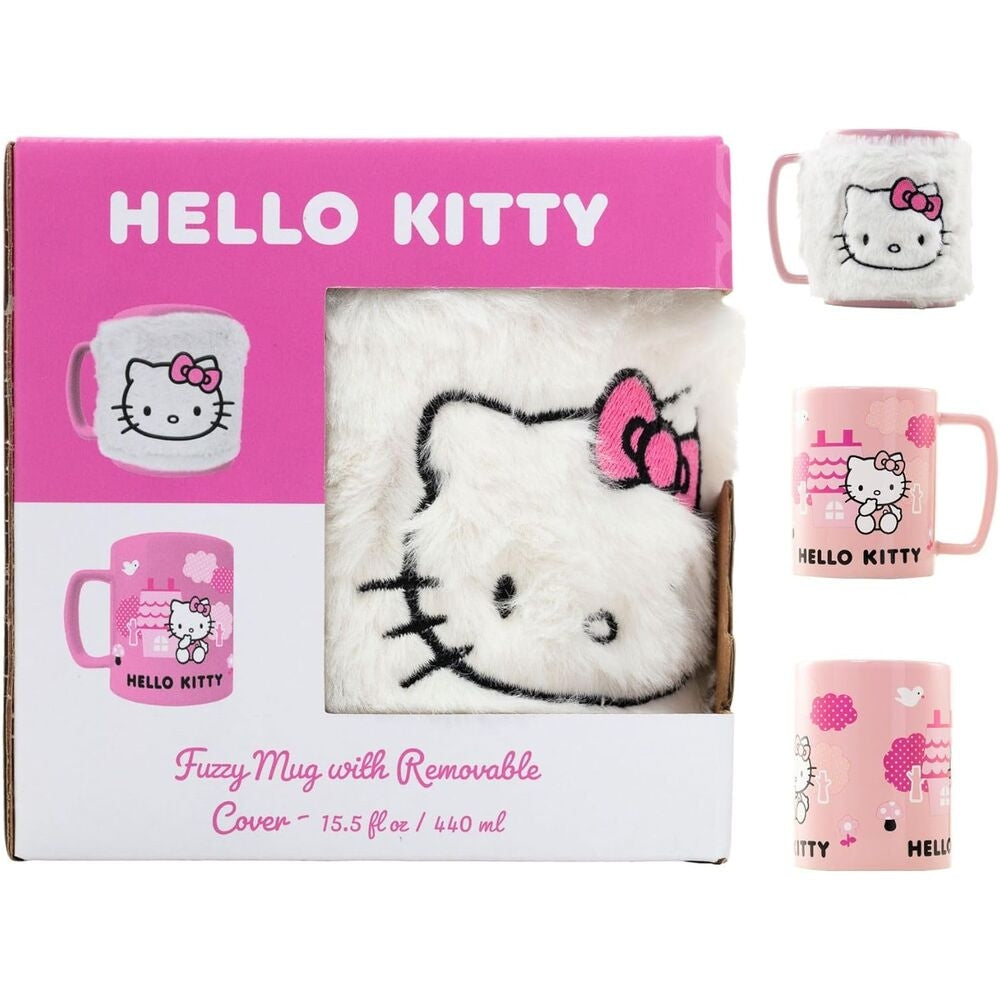 Hello Kitty-mugg med teddybjörnsöverdrag, 440 ml kapacitet