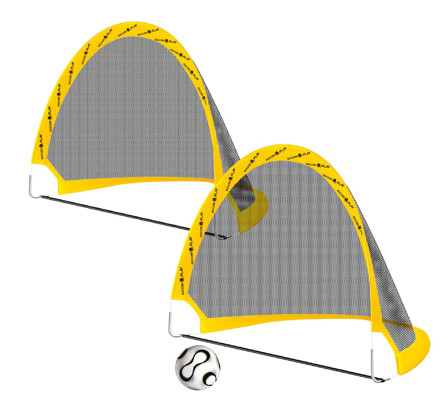 Hopfällbart Fotbollsmål 2 St + Boll