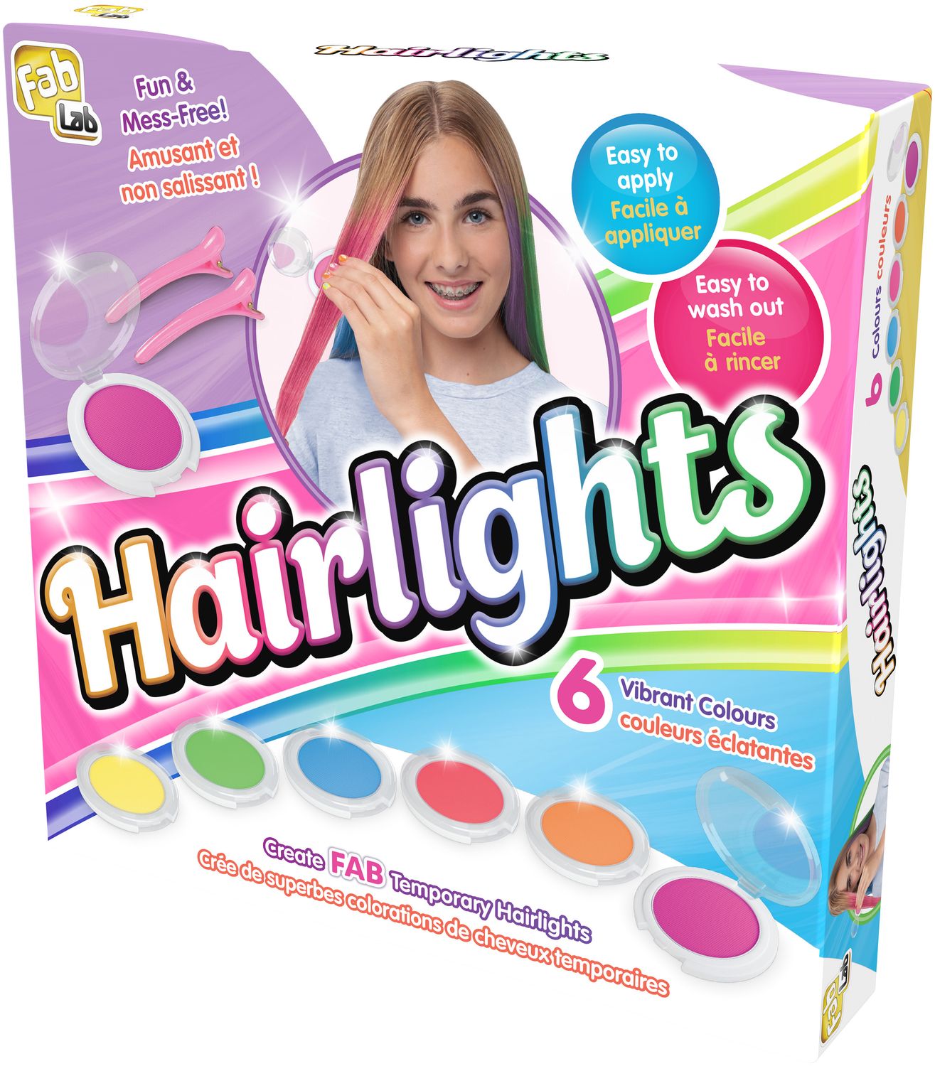 Hårfärgningsset för barn, 6 tvättbara färger