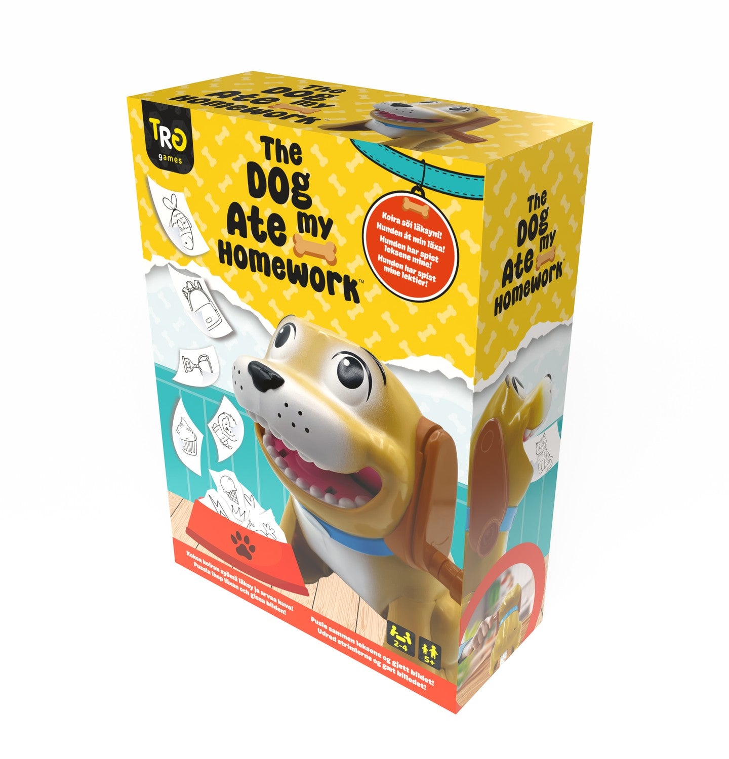 Hunden åt mina läxor, rolig familjeaktivitet, 2-4 spelare