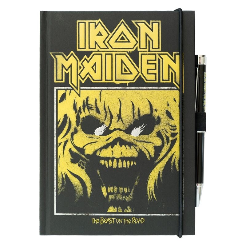 Iron Maiden A5 Notebook med projektorpenna, premiumkvalitet