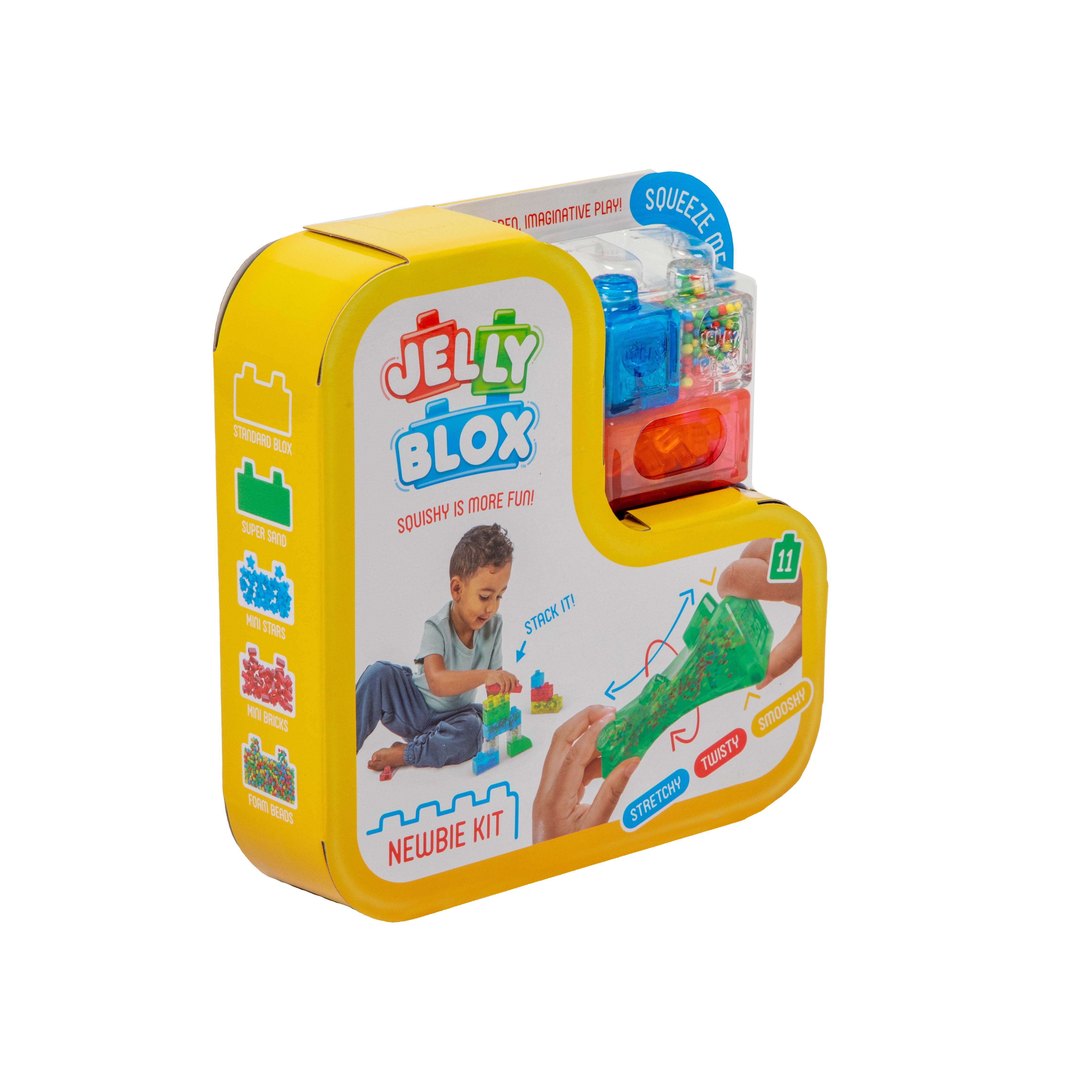 Jelly Blox byggklosskit, mjuka och töjbara, 11 delar