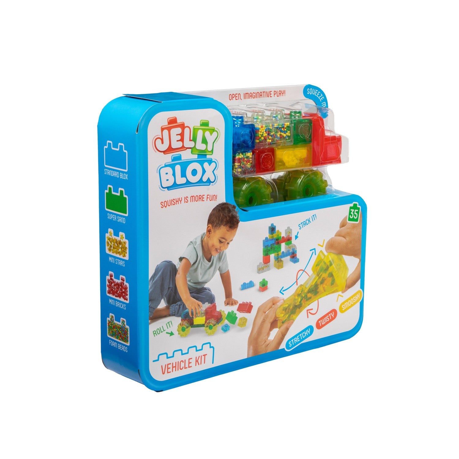 Jelly Blox lastbilssats, 35 mjuka sensoriska bitar