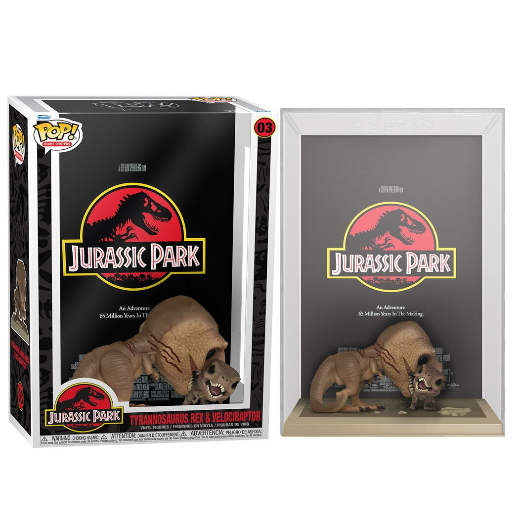 Jurassic Park filmaffisch, Tyrannosaurus Rex & Velociraptor