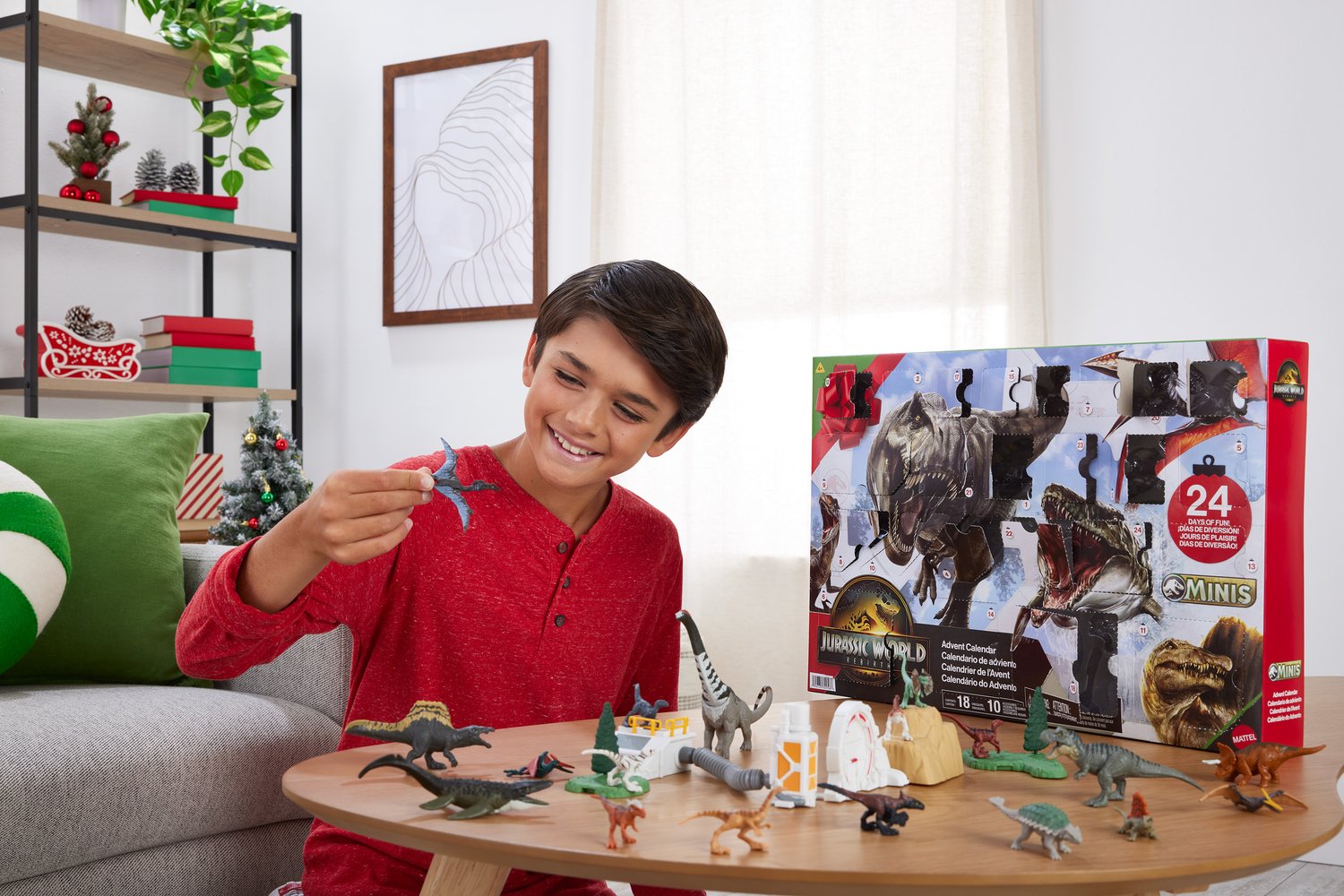 Jurassic World Adventskalender med dinosauriefigurer