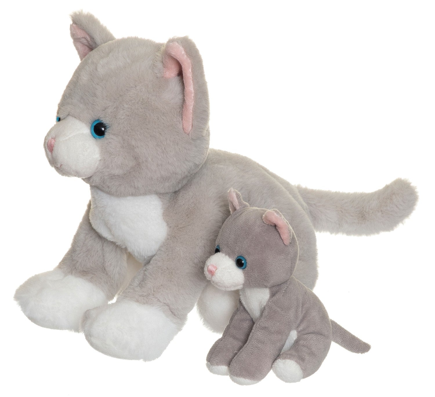 Kattplyschleksak med avtagbar kattunge, 30 cm