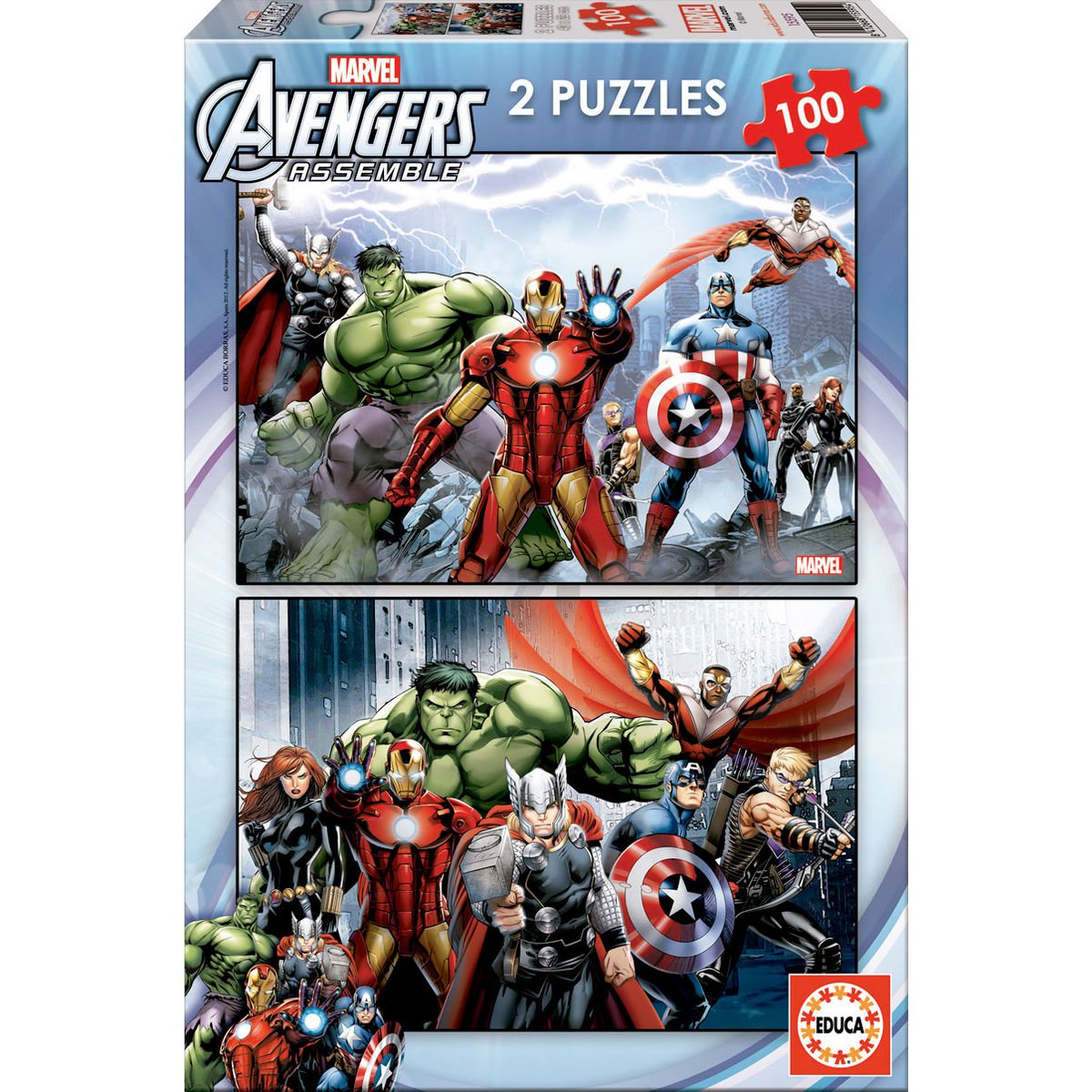 Marvel Avengers 2x100-bitars pussel för barn och vuxna