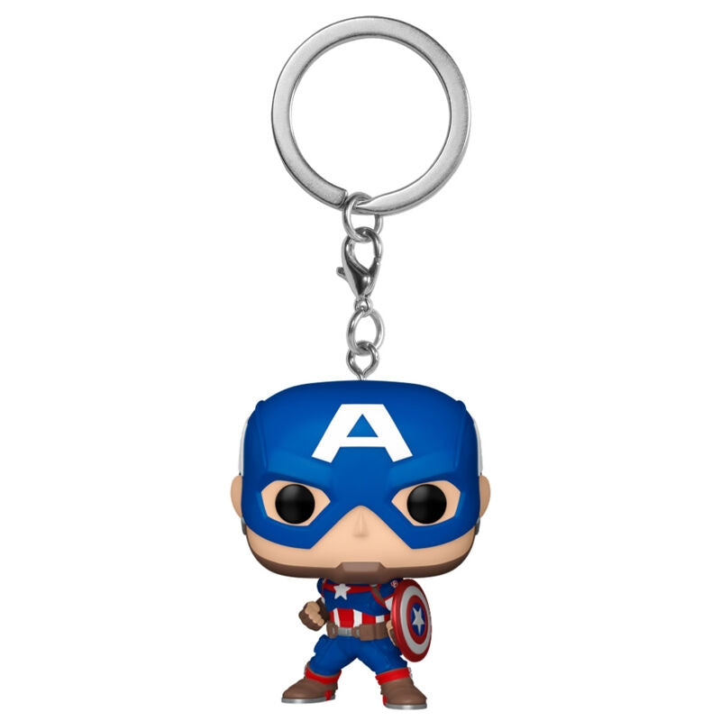 Marvel Captain America Pocket POP-nyckelring, samlarfigur