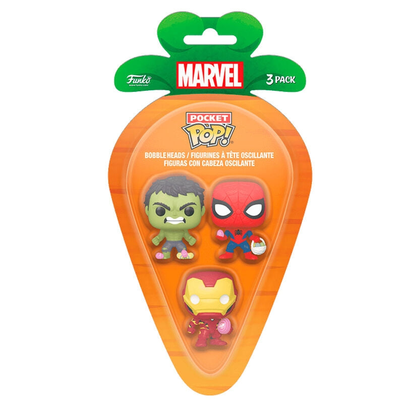Marvel Spiderman, Hulk, Iron Man Pocket POP-figurer - 3-pack