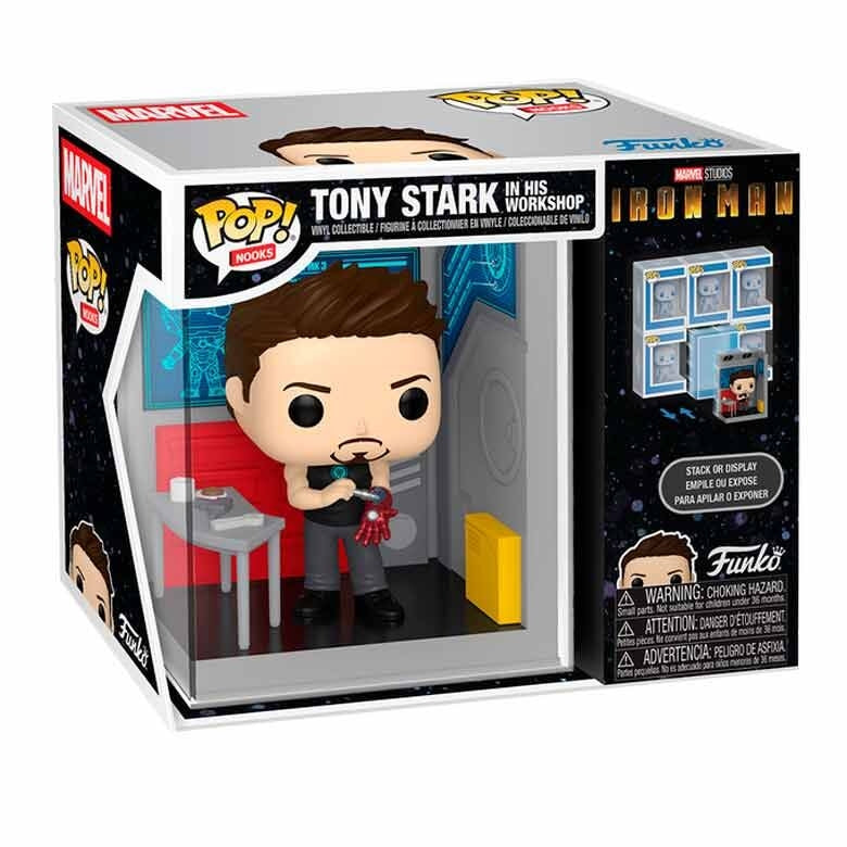 Marvel Tony Stark figur i verkstad, 6-tums samlarobjekt