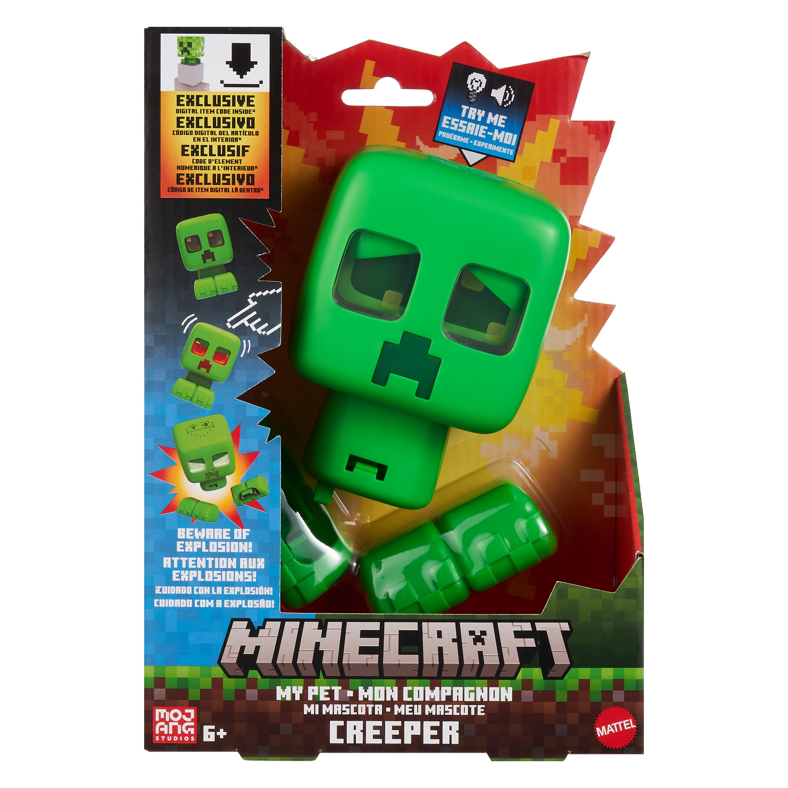 Minecraft Creeper-leksak med ljud och ljus, 15 cm