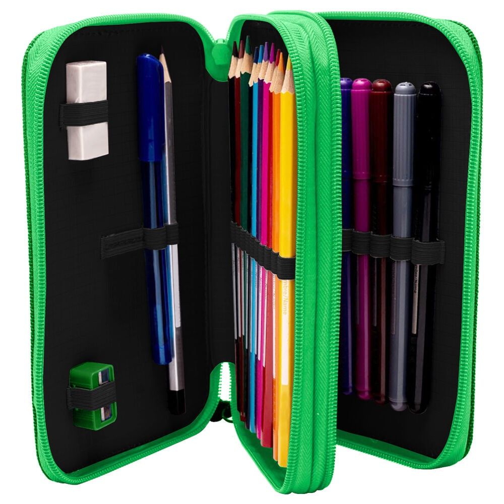 Minecraft dubbelt pennfodral, slitstarkt material, dragkedja