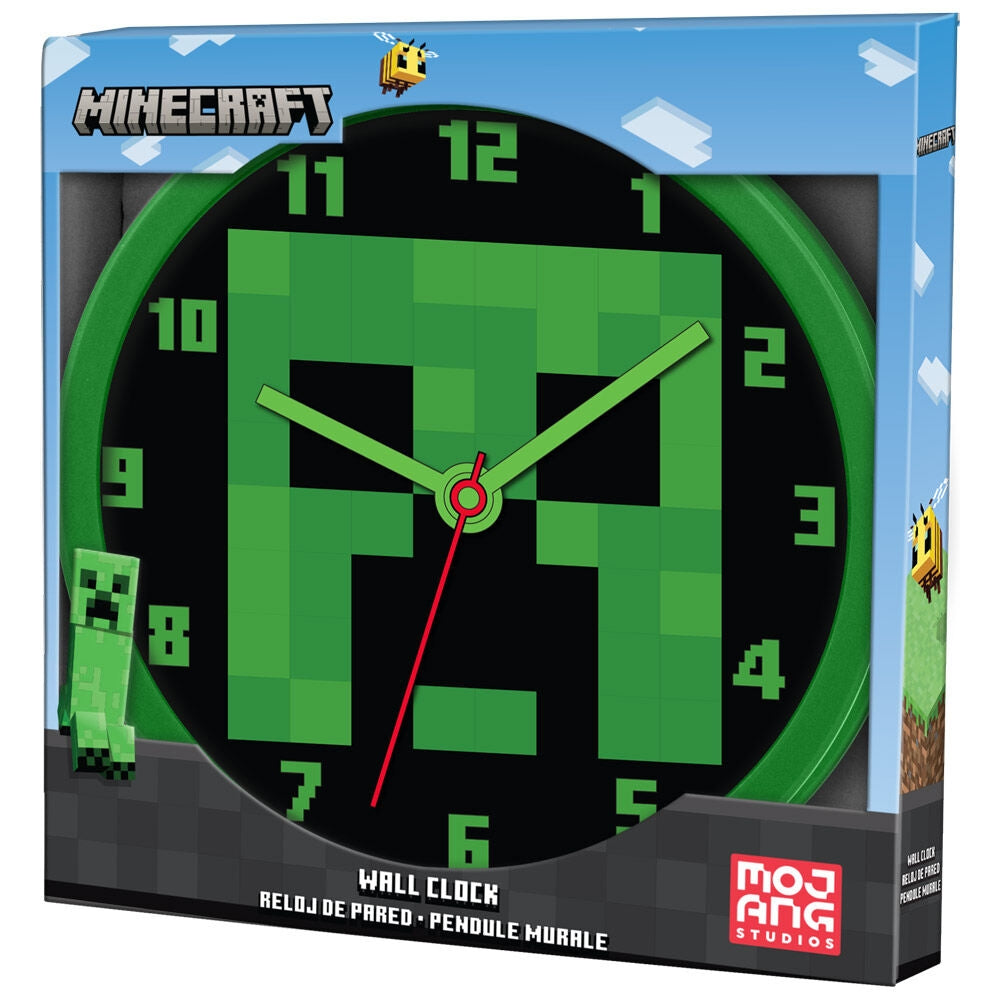 Minecraft väggklocka, 12-tums design för spelrumsinredning