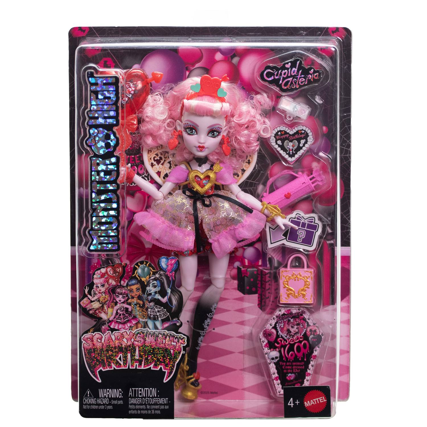 Monster High Cupido-docka med festkläder och accessoarer