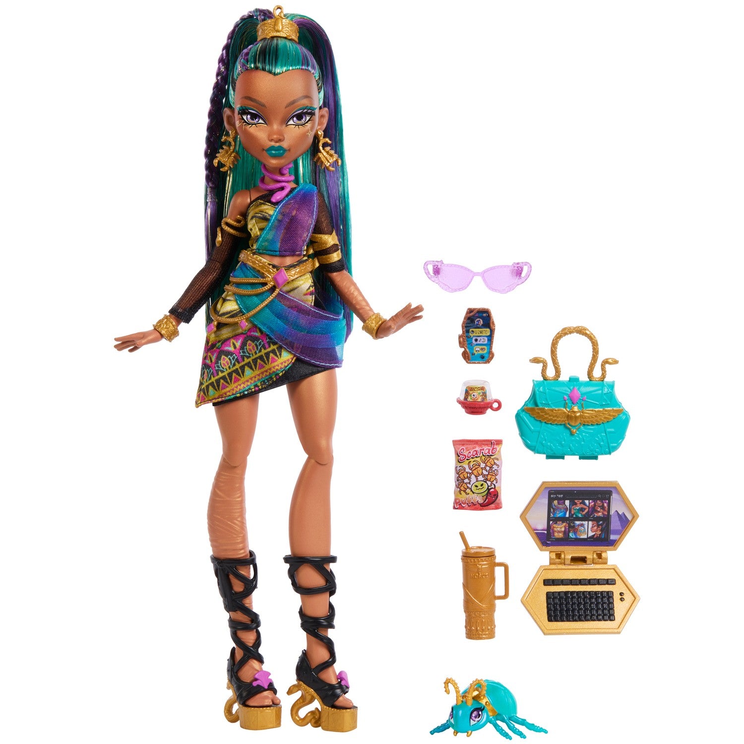 Monster High Nefera-docka med tillbehör