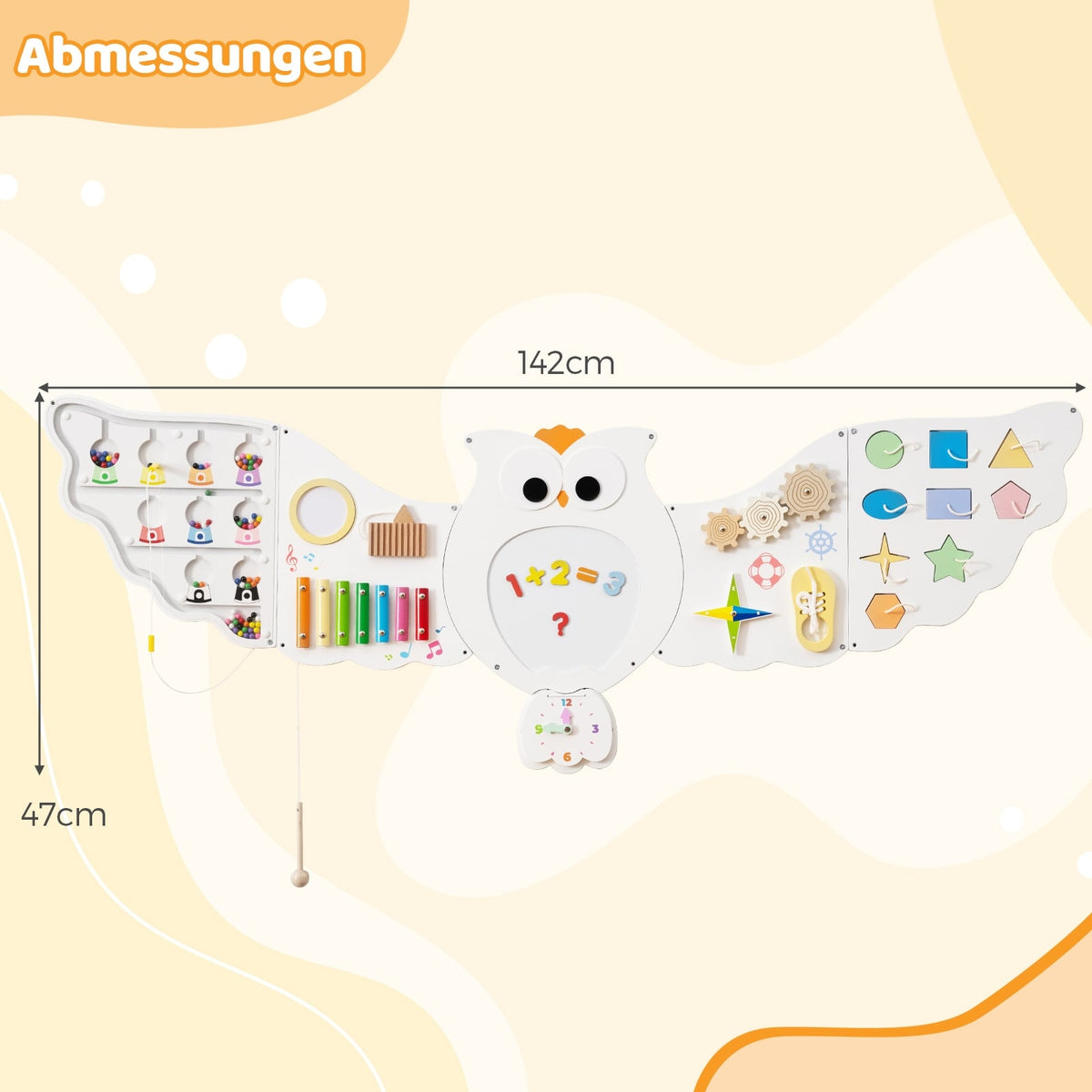 Montessori Aktivitetsbräde Väggleksak – 11-i-1 Aktivitetscenter