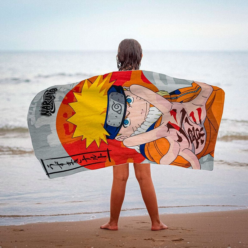 Naruto Shippuden strandhandduk i mikrofiber, snabbtorkande, lätt