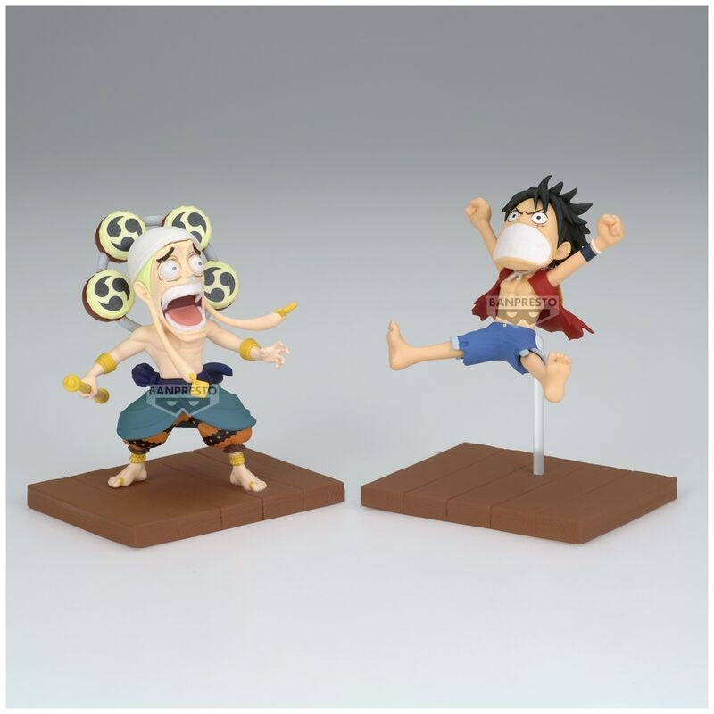 One Piece Collectible Figur Set - Monkey D. Luffy & Enel, 7 cm