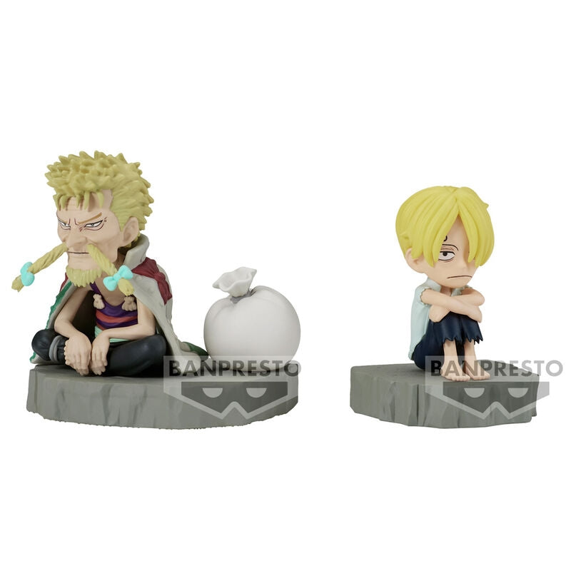 One Piece Collectible Sanji och Zeff figurer, 6 cm storlek