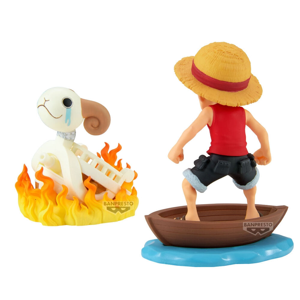 One Piece Luffy & Going Merry Figur, 8 cm samlarobjekt