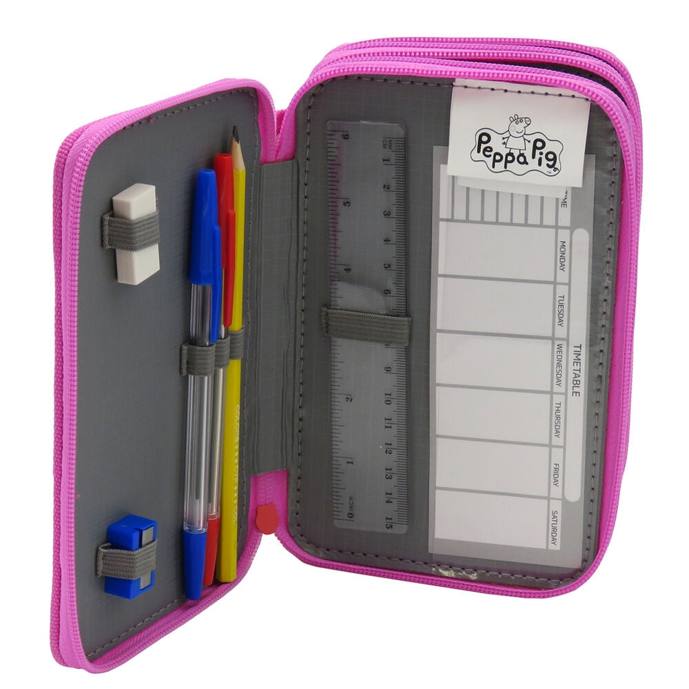 Pennfodral med tre fack för barn, Peppa Pig Design