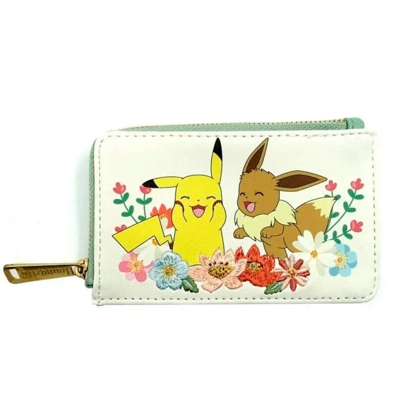 Pikachu & Eevee Floral korthållare för kort och kontanter