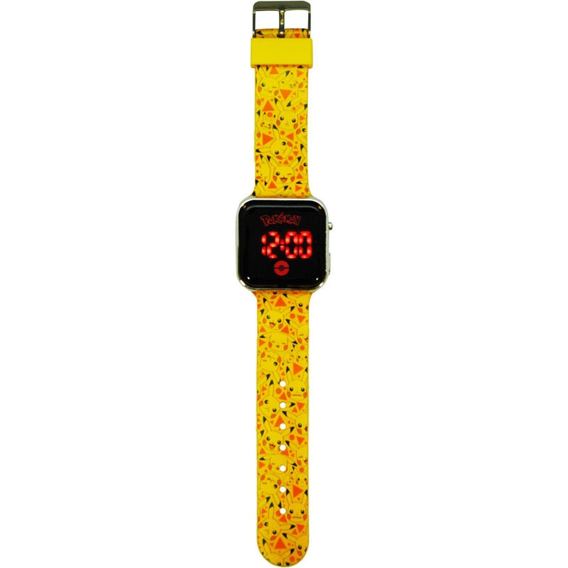 Pikachu LED-klocka för barn, justerbar rem, batteri ingår