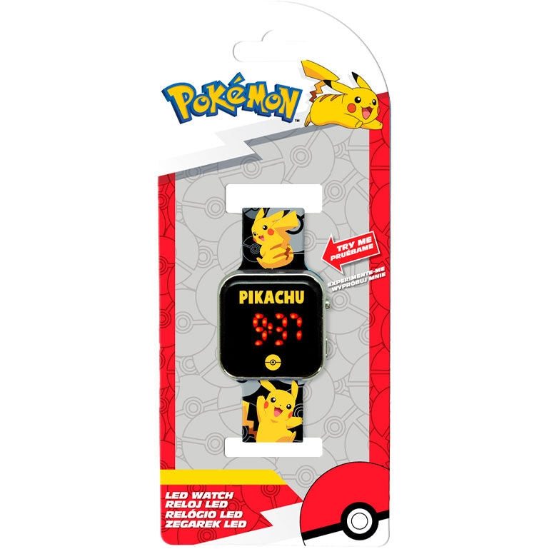 Pokemon LED-klocka med justerbar rem och färgglad display