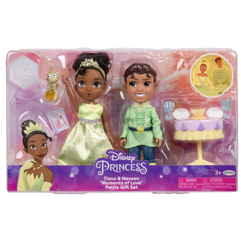 Prinsessan och grodan Tiana och Naveen dockor, 15 cm set